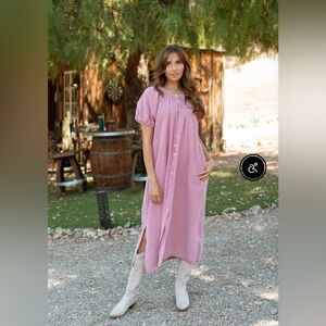 Carly Jean Los Angeles Pink Midi Dress